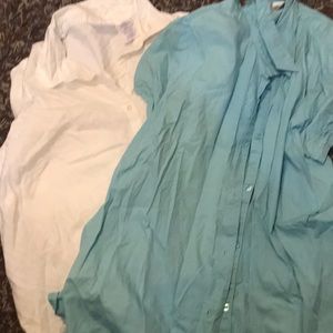2 button up maternity shirts